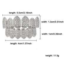 Load image into Gallery viewer, JINAO 18K Gold Plated Grills for Your Teeth Macro Pave CZ Iced-Out Grillz with Extra Molding Bars Included for Men Women…