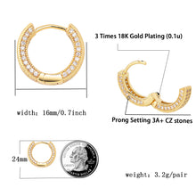 Load image into Gallery viewer, TOPGRILLZ Iced Out Hoop Earrings Cubic Zirconia Huggie Cartilage Cuff Diamond Hypoallergenic 14K Gold Plated Luxury Fashion Round Circle Earrings Jewelry Gift for Men Women