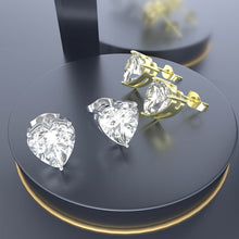 Load image into Gallery viewer, Moissanite Heart Earring - Gold - Alliceonyou