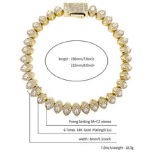 Load image into Gallery viewer, 8MM Marquise Cut Cluster Tennis Bracelet - GOLD - Alliceonyou