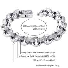 Load image into Gallery viewer, Iced Out Circle Cuban Link Bracelet - Sliver - Alliceonyou