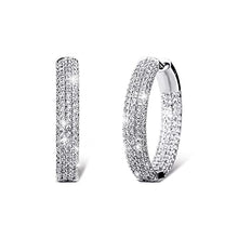 Load image into Gallery viewer, TOPGRILLZ Iced Out Hoop Earrings Cubic Zirconia Huggie Cartilage Cuff Diamond Hypoallergenic 14K Gold Plated Luxury Fashion Round Circle Earrings Jewelry Gift for Men Women