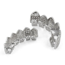 Load image into Gallery viewer, JINAO 18K Gold Plated Grills for Your Teeth Macro Pave CZ Iced-Out Grillz with Extra Molding Bars Included for Men Women…