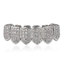 Load image into Gallery viewer, JINAO 18K Gold Plated Grills for Your Teeth Macro Pave CZ Iced-Out Grillz with Extra Molding Bars Included for Men Women…