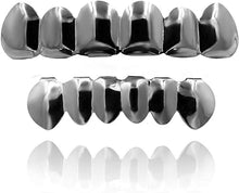 Load image into Gallery viewer, TOPGRILLZ Gold Grills for Your Teeth 18K Gold Plated Hip Hop Custom Fit Polished Teeth Grillz for Men and Women with 4 Silicon Molding Bars Rapper Costume