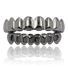 Load image into Gallery viewer, JINAO Grills for Your Teeth 18K Gold Plated Gold Finish 8 Top Teeth 8 Bottom Tooth Grillz Hip Hop Mouth Grills for Men Women