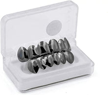 Load image into Gallery viewer, TOPGRILLZ Gold Grills for Your Teeth 18K Gold Plated Hip Hop Custom Fit Polished Teeth Grillz for Men and Women with 4 Silicon Molding Bars Rapper Costume