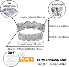 Load image into Gallery viewer, TOPGRILLZ Diamond Grills for Your Teeth Women 18K Gold Plated Fully Iced Out CZ Vampire Top and Bottom Face Mouth Men with Extra Molding Bars Cosplay Costume