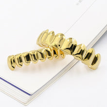 Load image into Gallery viewer, JINAO Grills for Your Teeth 18K Gold Plated Gold Finish 8 Top Teeth 8 Bottom Tooth Grillz Hip Hop Mouth Grills for Men Women