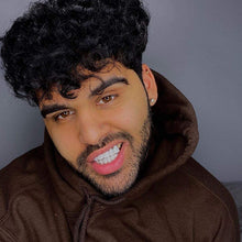 Load image into Gallery viewer, JINAO 18k Gold Plated All Iced Out Luxury Cubic Zirconia Face Diamond Gold Teeth Grillz Set with Extra Molding Bars Included for Men Women