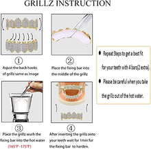 Load image into Gallery viewer, TOPGRILLZ Gold Grills for Your Teeth 18K Gold Plated Hip Hop Custom Fit Polished Teeth Grillz for Men and Women with 4 Silicon Molding Bars Rapper Costume