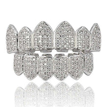 Load image into Gallery viewer, JINAO 18K Gold Plated Grills for Your Teeth Macro Pave CZ Iced-Out Grillz with Extra Molding Bars Included for Men Women…