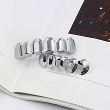 Load image into Gallery viewer, TOPGRILLZ Gold Grills for Your Teeth 18K Gold Plated Hip Hop Custom Fit Polished Teeth Grillz for Men and Women with 4 Silicon Molding Bars Rapper Costume