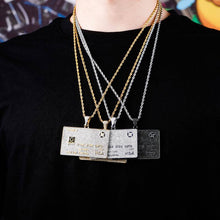 Load image into Gallery viewer, Custom Gold Platted Diamond Credit Card Necklace - Alliceonyou