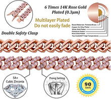 Load image into Gallery viewer, TOPGRILLZ 8mm Cuban Link Anklets Bracelet for Women 6 Times 14K Gold Plated Fashion Foot Jewelry Gift, 9" 10" 11"