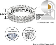 Load image into Gallery viewer, TOPGRILLZ 9mm 2Rows Round Cut 14K Silver Plated Iced Out Lab Diamond Wedding Band Eternity Bands Ring for Men Women