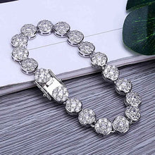 Load image into Gallery viewer, Tennis Bracelet for Women 1 Row 10mm 14K Gold Plated Iced Out CZ Zircon Solitaire Cluster Lab Diamond Tennis Link for Men Women Fashion Birthday Gifts
