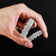 Load image into Gallery viewer, TOPGRILLZ 18K Plated Gold Grills Teeth Grillz for Men Women Iced Out Hip Hop Poker Diamond Top & Bottom Face Grills for Teeth Rapper Costume Cosplay