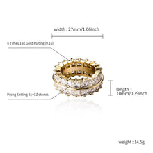 Load image into Gallery viewer, Double Row Diamond Ring - Gold - Alliceonyou