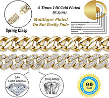 Load image into Gallery viewer, TOPGRILLZ 8mm Cuban Link Anklets Bracelet for Women 6 Times 14K Gold Plated Fashion Foot Jewelry Gift, 9" 10" 11"