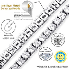 Load image into Gallery viewer, TOPGRILLZ 3-6mm Tennis Chain Anklet with Extension Bracelet for Women, 14K Gold Plated CZ Diamond Fashion Foot Jewelry Gifts