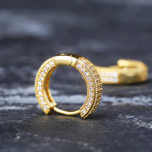 Load image into Gallery viewer, TOPGRILLZ Iced Out Hoop Earrings Cubic Zirconia Huggie Cartilage Cuff Diamond Hypoallergenic 14K Gold Plated Luxury Fashion Round Circle Earrings Jewelry Gift for Men Women