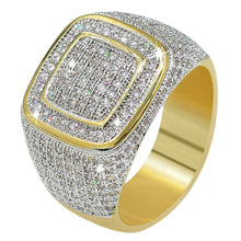 Load image into Gallery viewer, JINAO18K Gold Cluster ICED Out Lab Simulated Diamond Band Micropave Mens Bling Ring