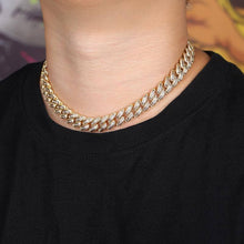 Load image into Gallery viewer, 14MM Baguette Box Clasp Cuban Chain - GOLD - Alliceonyou