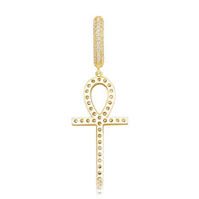 Load image into Gallery viewer, 925 Ankh Cross Earrings - GOLD - Alliceonyou