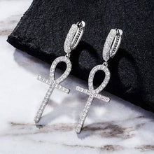 Load image into Gallery viewer, 925 Ankh Cross Earrings - SLIVER - Alliceonyou