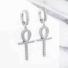 Load image into Gallery viewer, 925 Ankh Cross Earrings - SLIVER - Alliceonyou