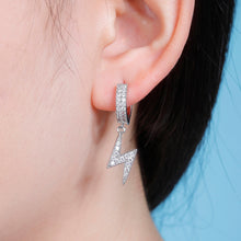 Load image into Gallery viewer, Lightning Bolt Hinged Hoop Earrings