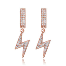 Load image into Gallery viewer, Lightning Bolt Hinged Hoop Earrings