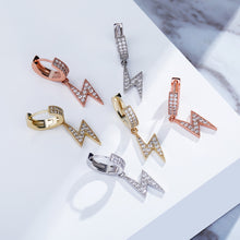 Load image into Gallery viewer, Lightning Bolt Hinged Hoop Earrings