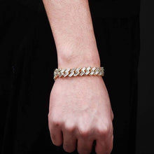 Load image into Gallery viewer, 12MM Baguette Prong Link Bracelet - GOLD - Alliceonyou