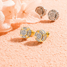 Load image into Gallery viewer, TOPGRILLZ Aretes Para Hombre 14K Gold Plated 925 Sterling Silver Iced out CZ Hypoallergenic Round Screw Back Stud Earrings for Men