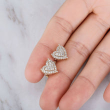 Load image into Gallery viewer, Iced Heart Earrings - Gold - Alliceonyou