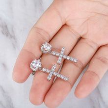 Load image into Gallery viewer, Iced Ankh Cross Earrings - Sliver - Alliceonyou
