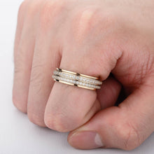 Load image into Gallery viewer, Double Baguette Row Rings - Gold - Alliceonyou
