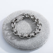 Load image into Gallery viewer, Iced Out Circle Cuban Link Bracelet - Sliver - Alliceonyou