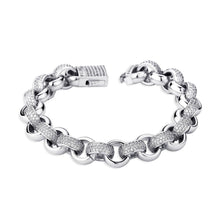 Load image into Gallery viewer, Iced Out Circle Cuban Link Bracelet - Sliver - Alliceonyou