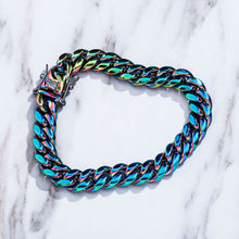 Load image into Gallery viewer, TOPGRILLZ 10,14mm Polished Stainless Solid Colorful Rainbow Cuban Link Chain Bracelet for Men and Women Hip Hop Personality Jewelry