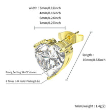Load image into Gallery viewer, Moissanite Heart Earring - Gold - Alliceonyou