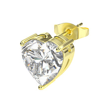 Load image into Gallery viewer, Moissanite Heart Earring - Gold - Alliceonyou