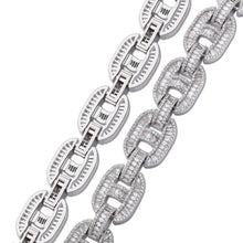 Load image into Gallery viewer, 14MM Baguette Mariner Cuban Chain - SILVER - Alliceonyou