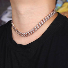 Load image into Gallery viewer, 14MM Baguette Box Clasp Cuban Chain - ROSE GOLD - Alliceonyou