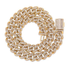 Load image into Gallery viewer, 14MM Baguette Box Clasp Cuban Chain - GOLD - Alliceonyou