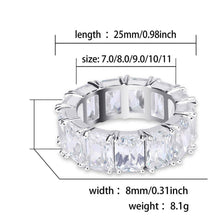 Load image into Gallery viewer, Baguette Tennis Rings - SILVER - Alliceonyou