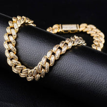 Load image into Gallery viewer, 14MM Baguette Box Clasp Cuban Chain - GOLD - Alliceonyou
