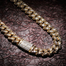 Load image into Gallery viewer, 14MM Baguette Box Clasp Cuban Chain - GOLD - Alliceonyou